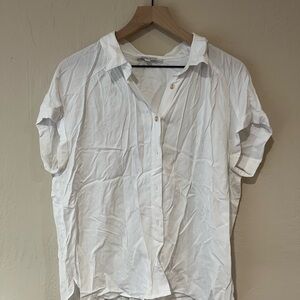 Women’s Rose & Olive Cream Short Sleeve Button Down Shirt